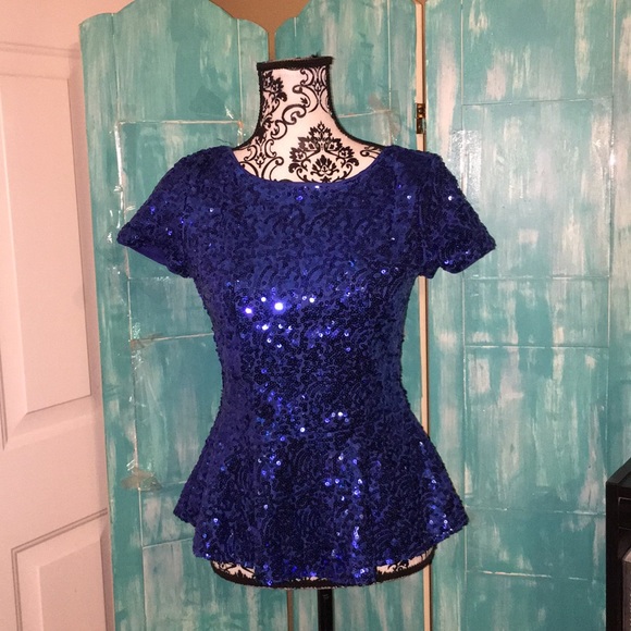 MM Couture Tops - M. M. Couture | women's sequined peplum top